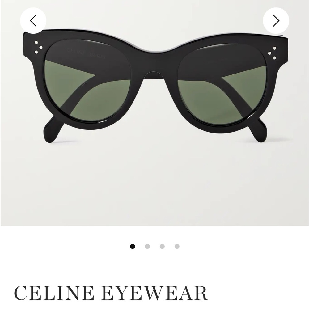Celine Black Sunglasses with Green Lenses